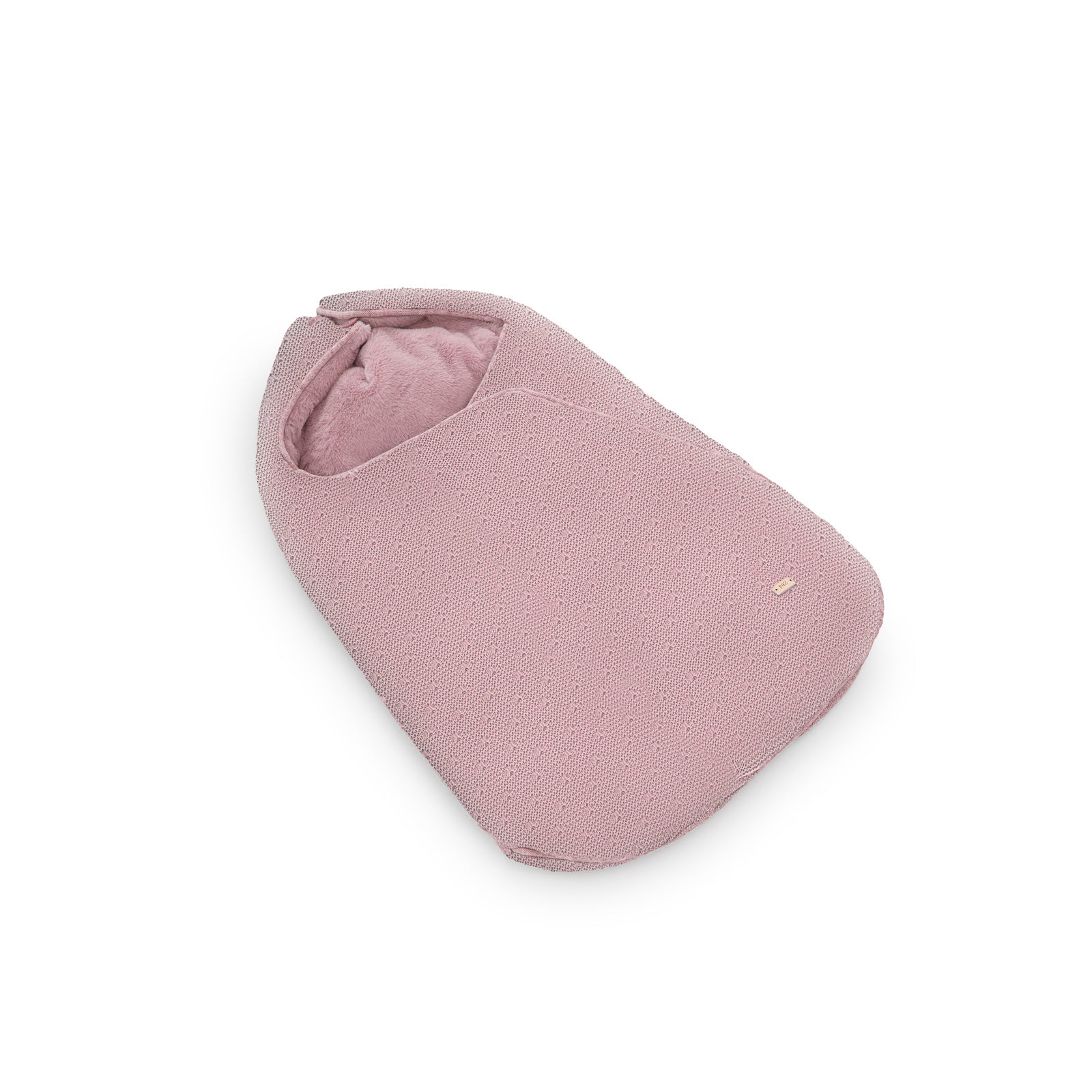Babywannen-Sack aus Strick und Fell FEITO