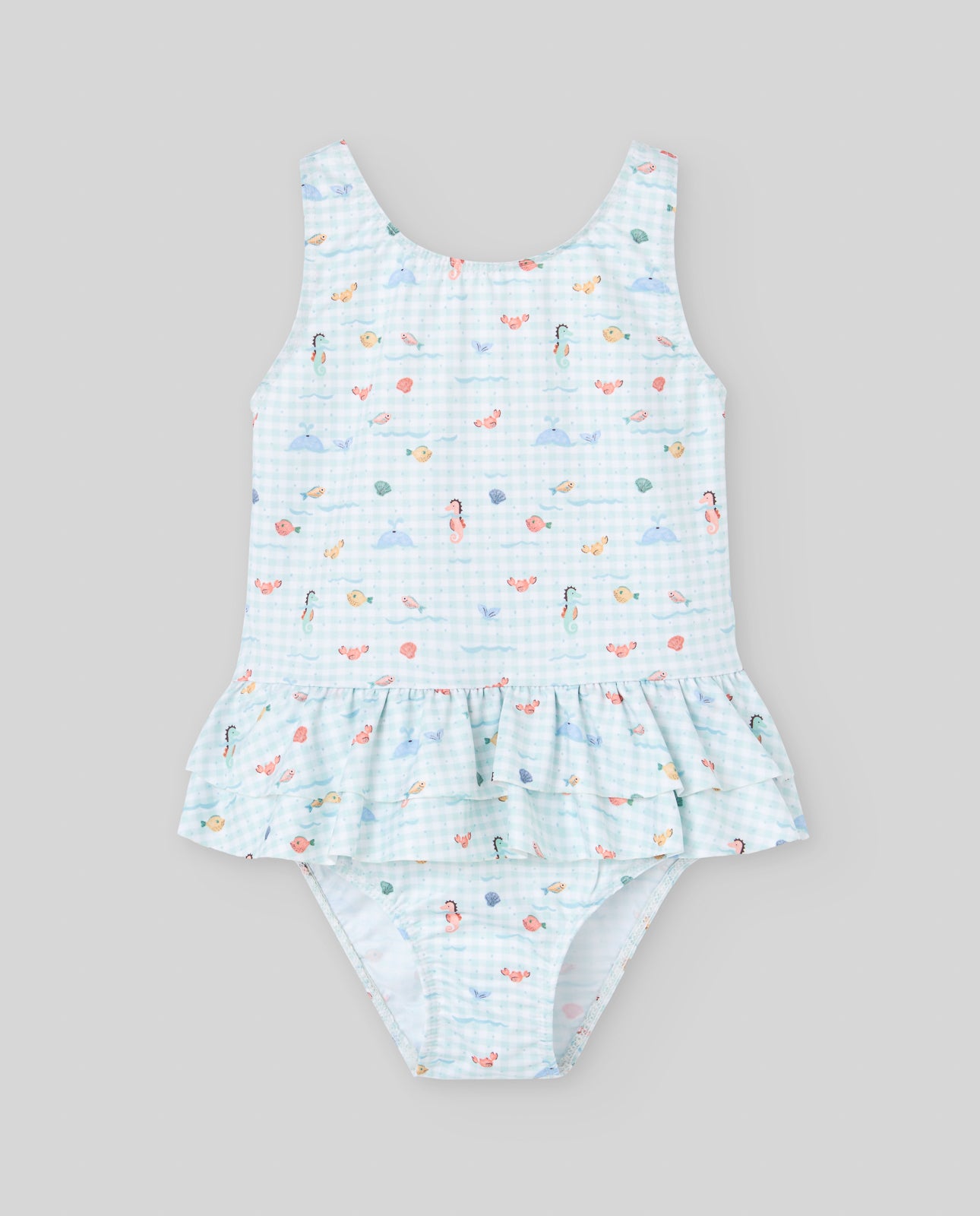 Girl swimsuit with marine print "BAÑO"