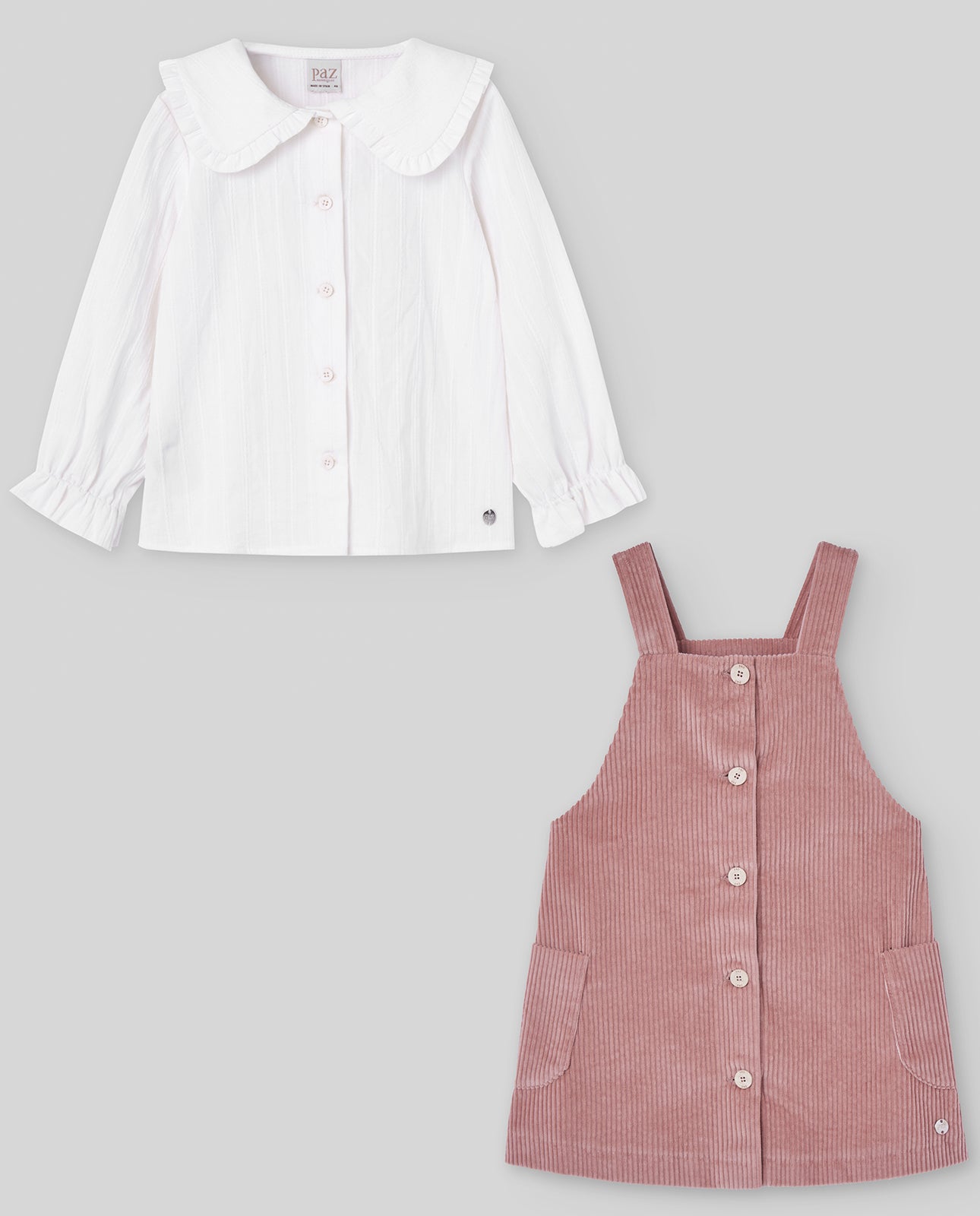 SET WOVEN INFANT GIRL BLOUSE 006-152928 + DRESS 004-152929 SETITAS