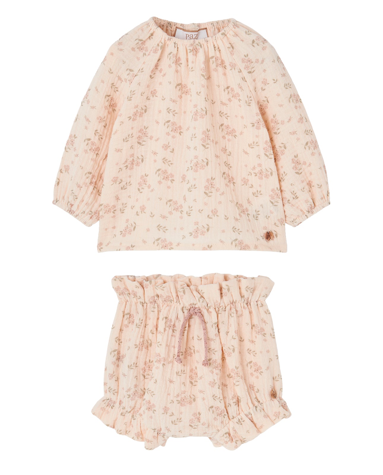 Set Bluse mit Blumenmuster + Windelhöschen MONECA
