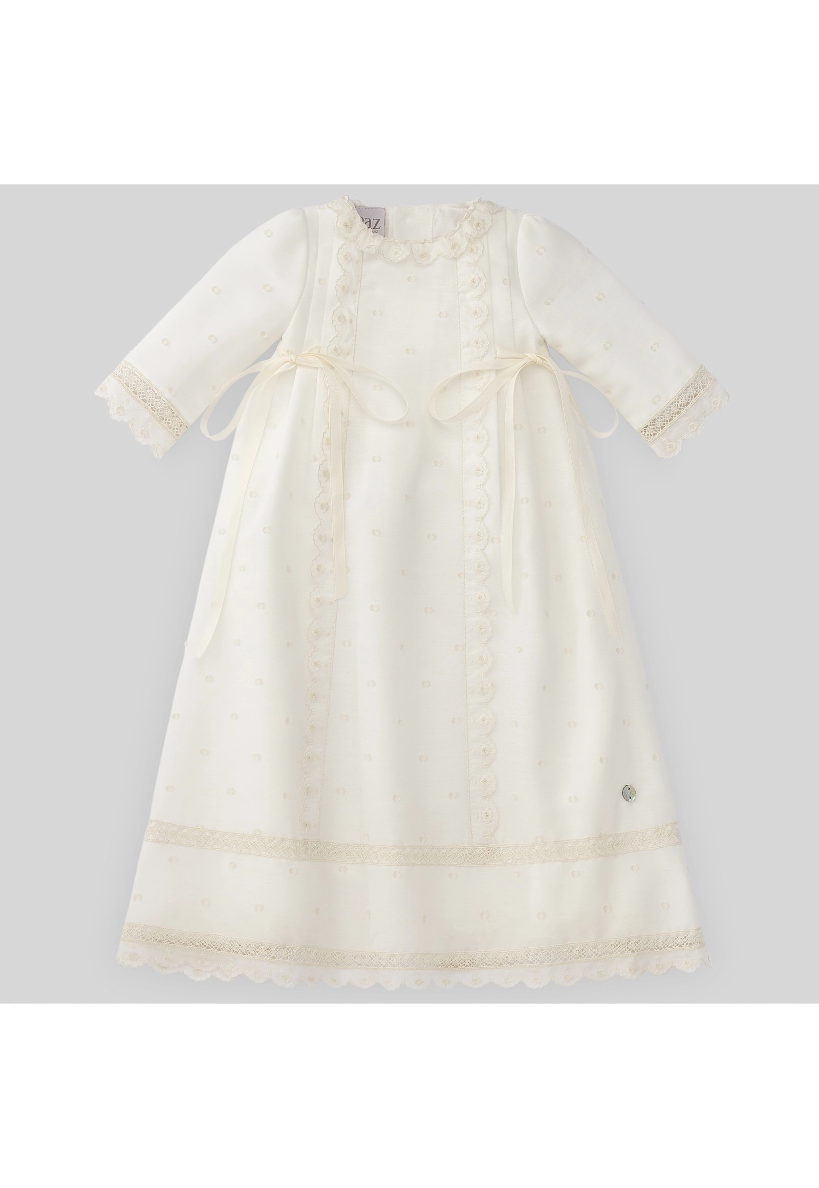 White baby girl gown for baptism and christening - PAZ Rodríguez