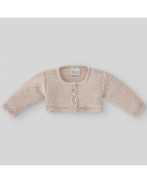 Short knit jacket for baby girls - PAZ Rodríguez online store