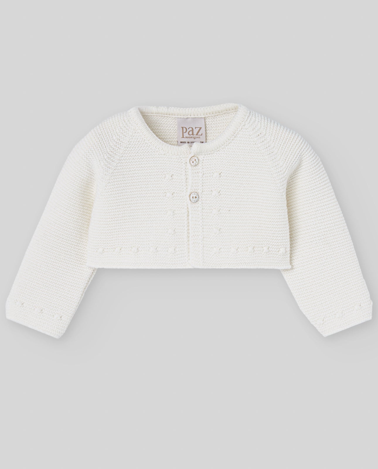 KNIT NEWBORN SHORT CARDIGAN "PAZ OI 25-26"