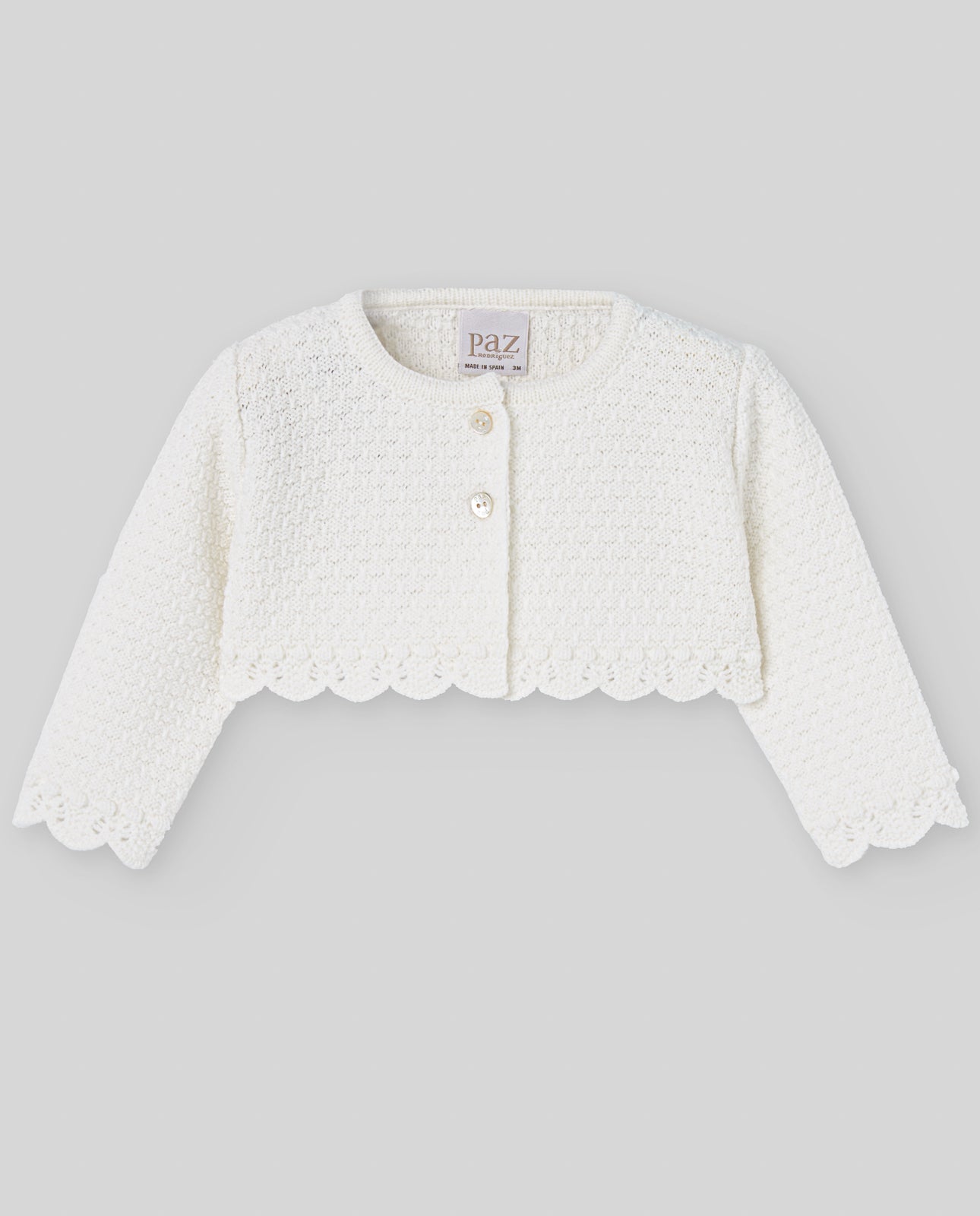 KNIT NEWBORN SHORT CARDIGAN "PAZ OI 25-26"