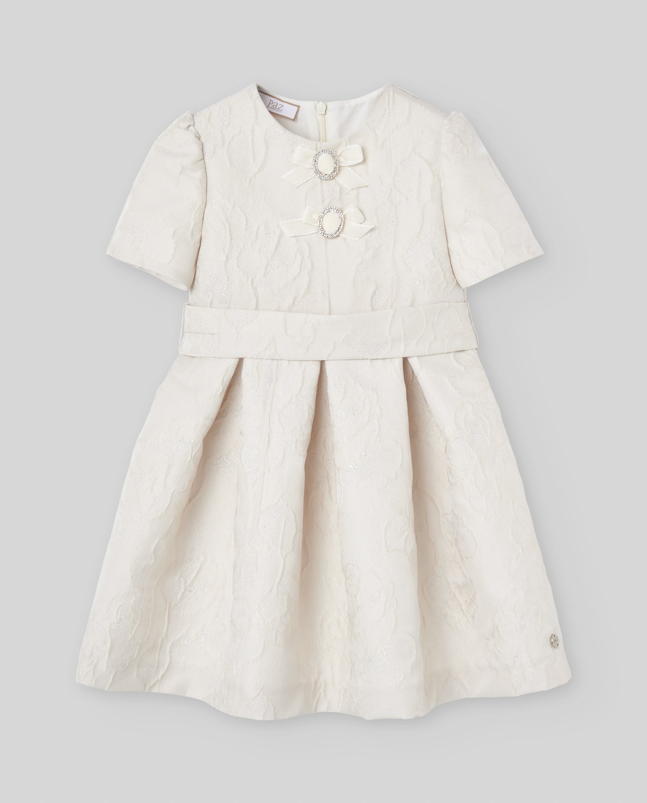 VESTIDO M/C BROCADO INFANTIL "CEREMONIA OI 26-27"