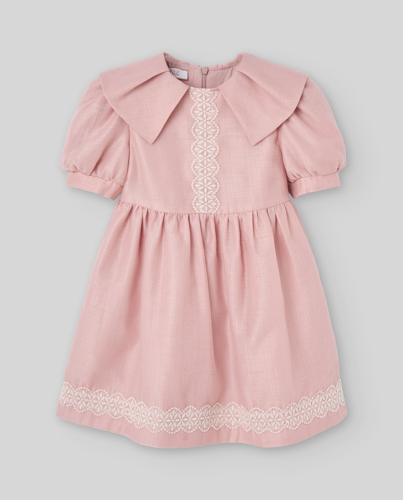 VESTIDO M/C MUSELINA C/PUNTILLA INFANTIL "CEREMONIA OI 26-27"