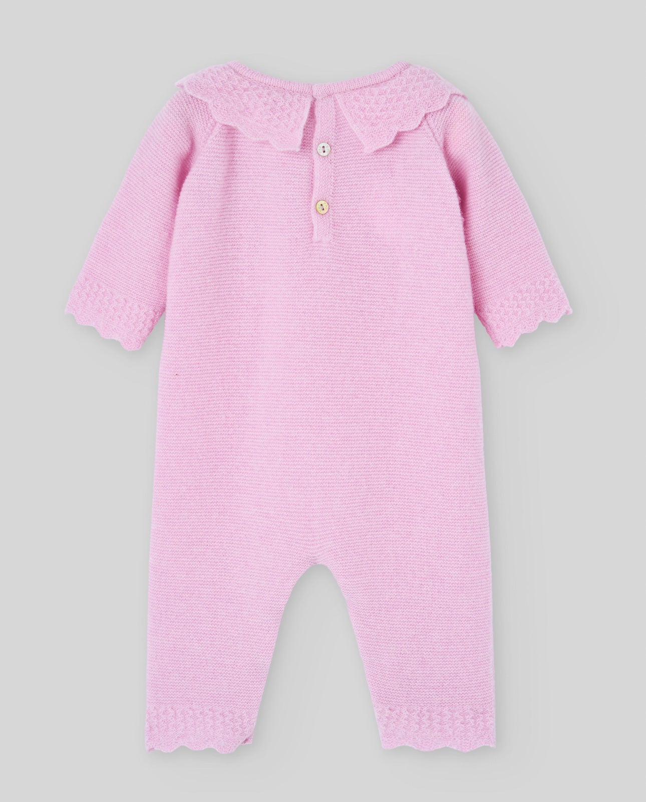 Grenouillère de laine cachemire rose "ESSENTIA"