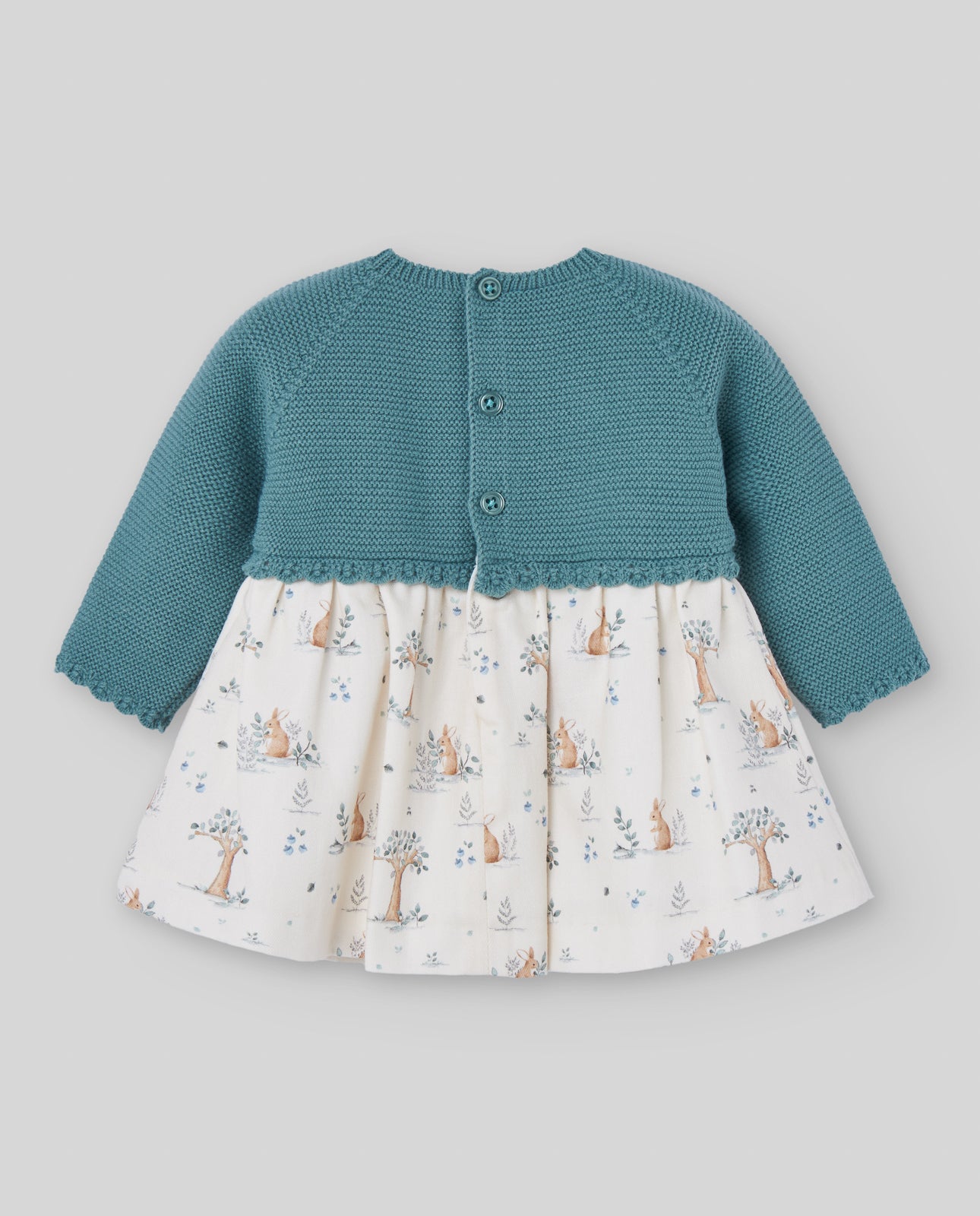 Wool combined dress "POMPON"