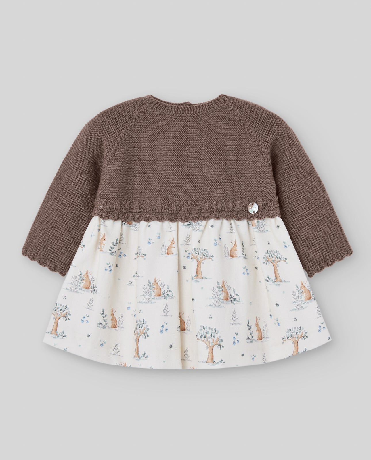 Wool combined dress "POMPON"