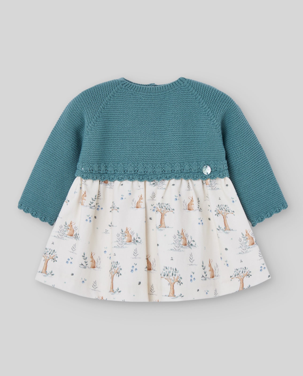 Wool combined dress "POMPON"