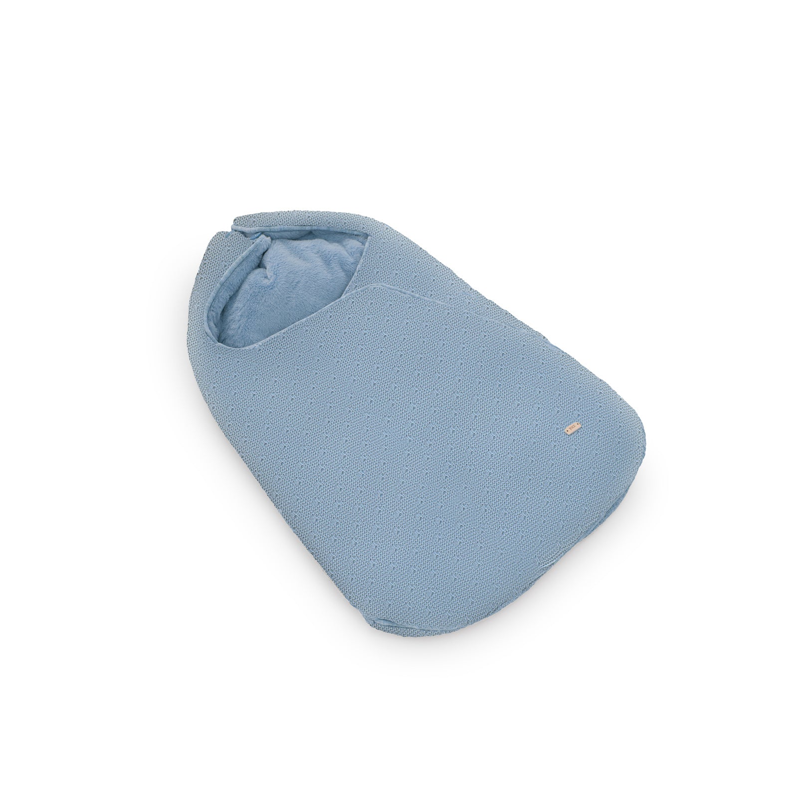 Babywannen-Sack aus Strick und Fell FEITO