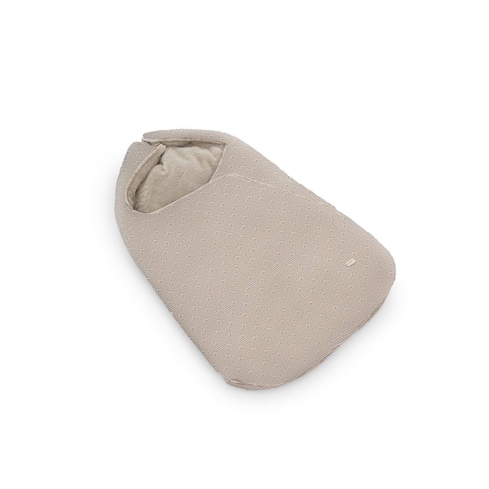 Babywannen-Sack aus Strick und Fell FEITO