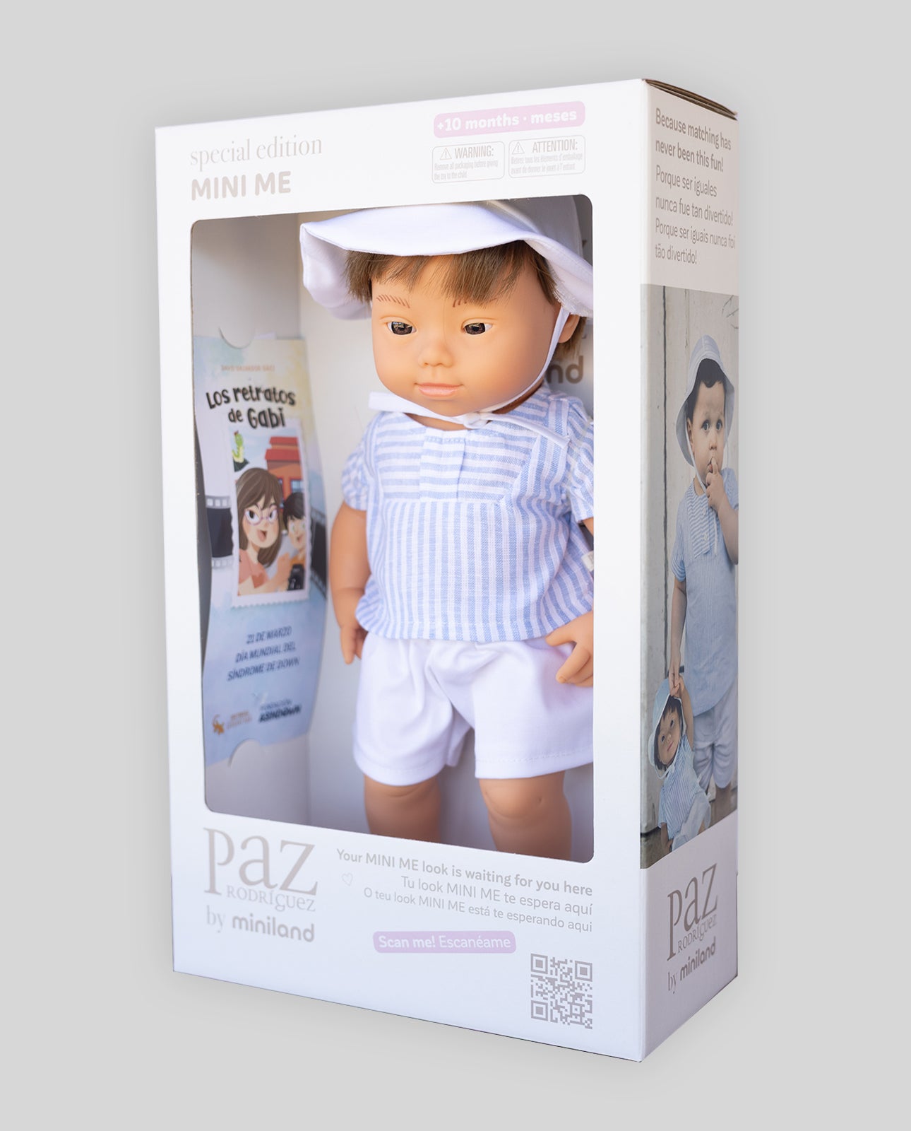 Down Syndrome boy doll PAZ Rodriguez by Miniland MINI ME