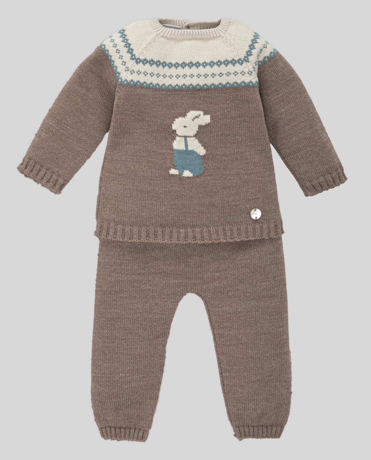 Wool baby sweater + leggins set POMPON