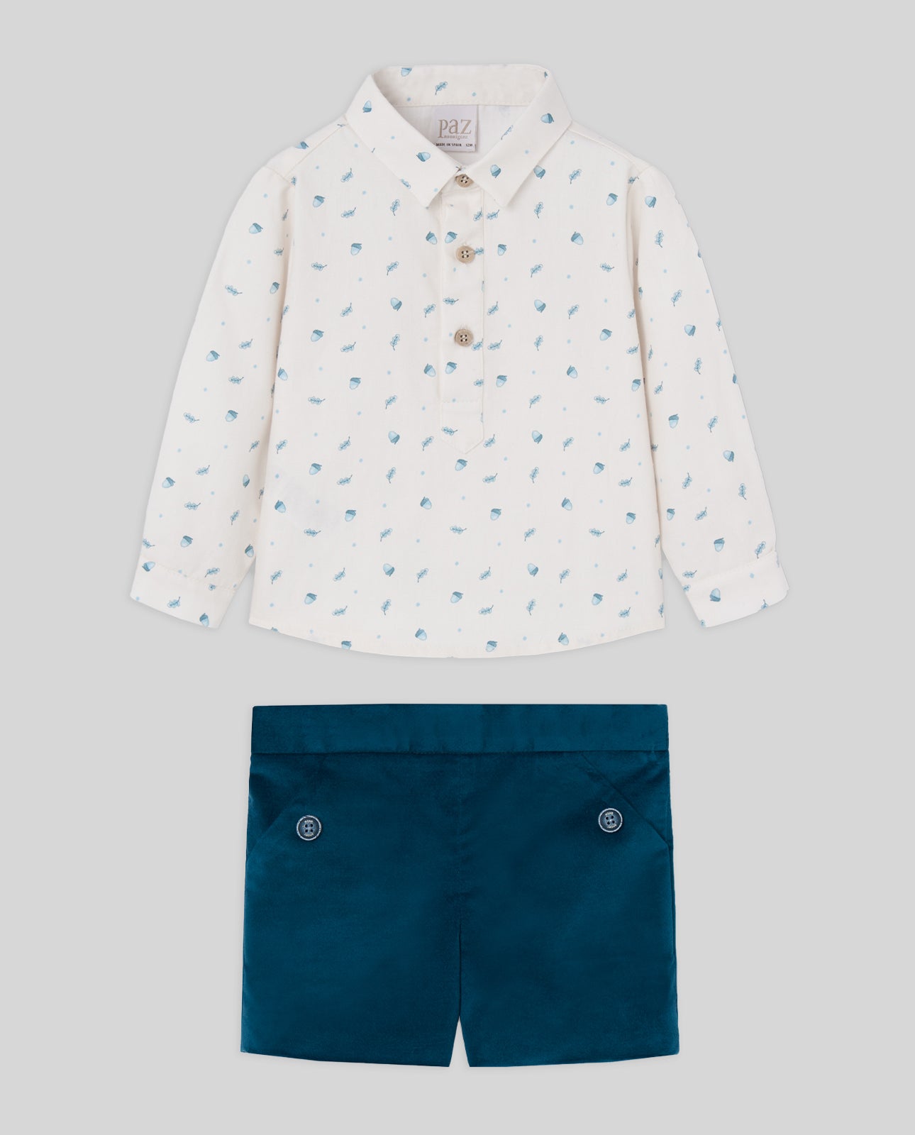 SET WOVEN NEWBORN SHIRT 006-153130 + SHORTS 007-153131 "QUINTA"