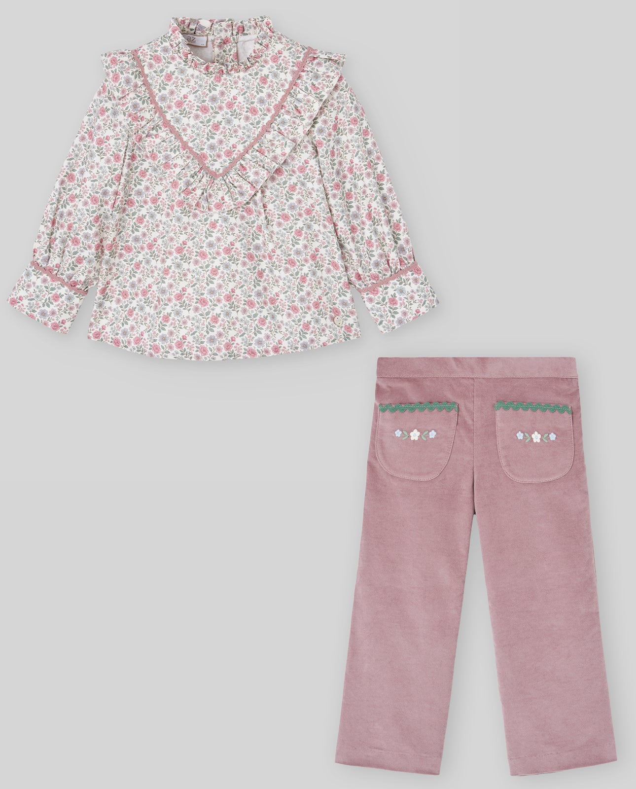 Set Bluse mit Blumenmuster + Hose LEDICIA