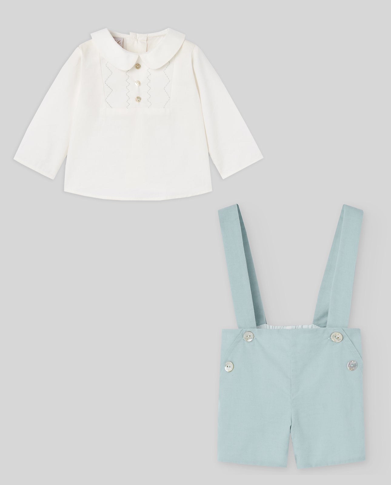 SET WOVEN NEWBORN BLOUSE 006-152967 + SHORTS 007-152968 "SEMILLA"