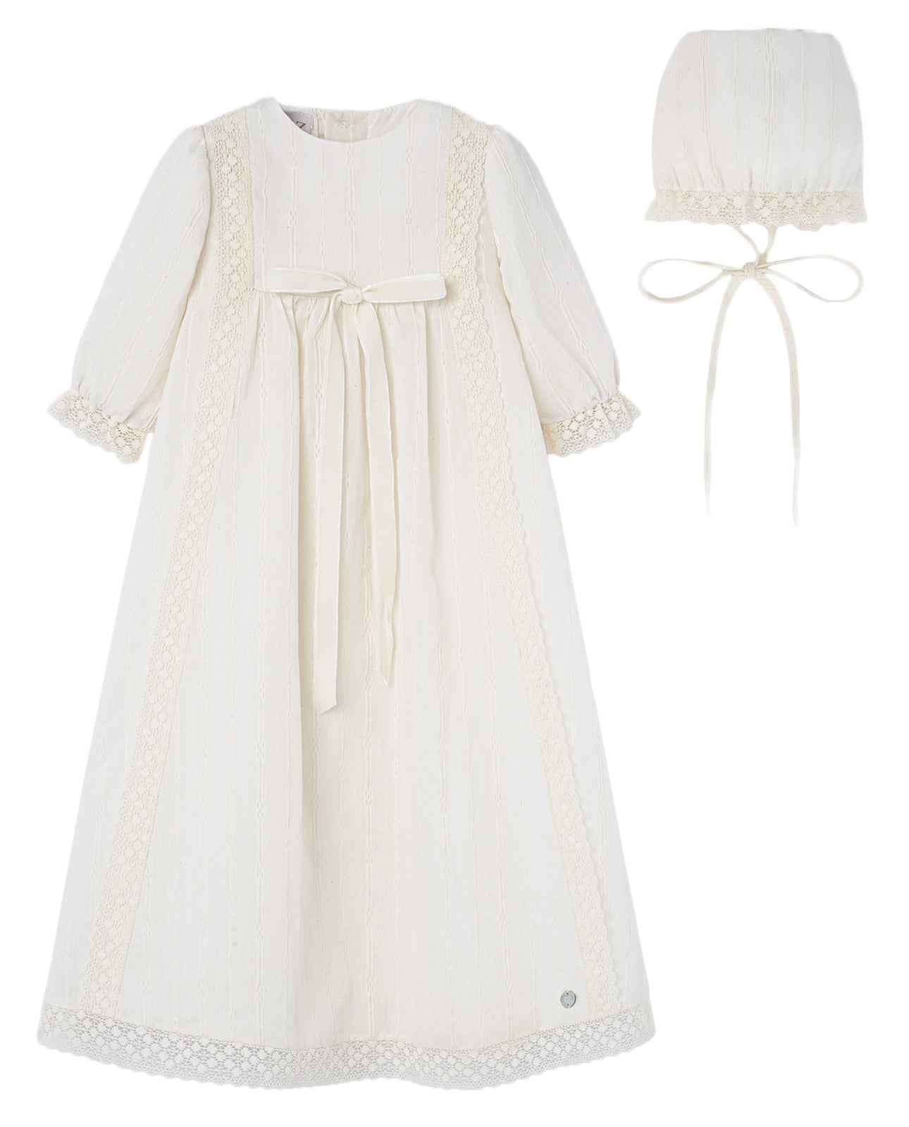 Set cuffia + vestito cerimonia "PAZ"