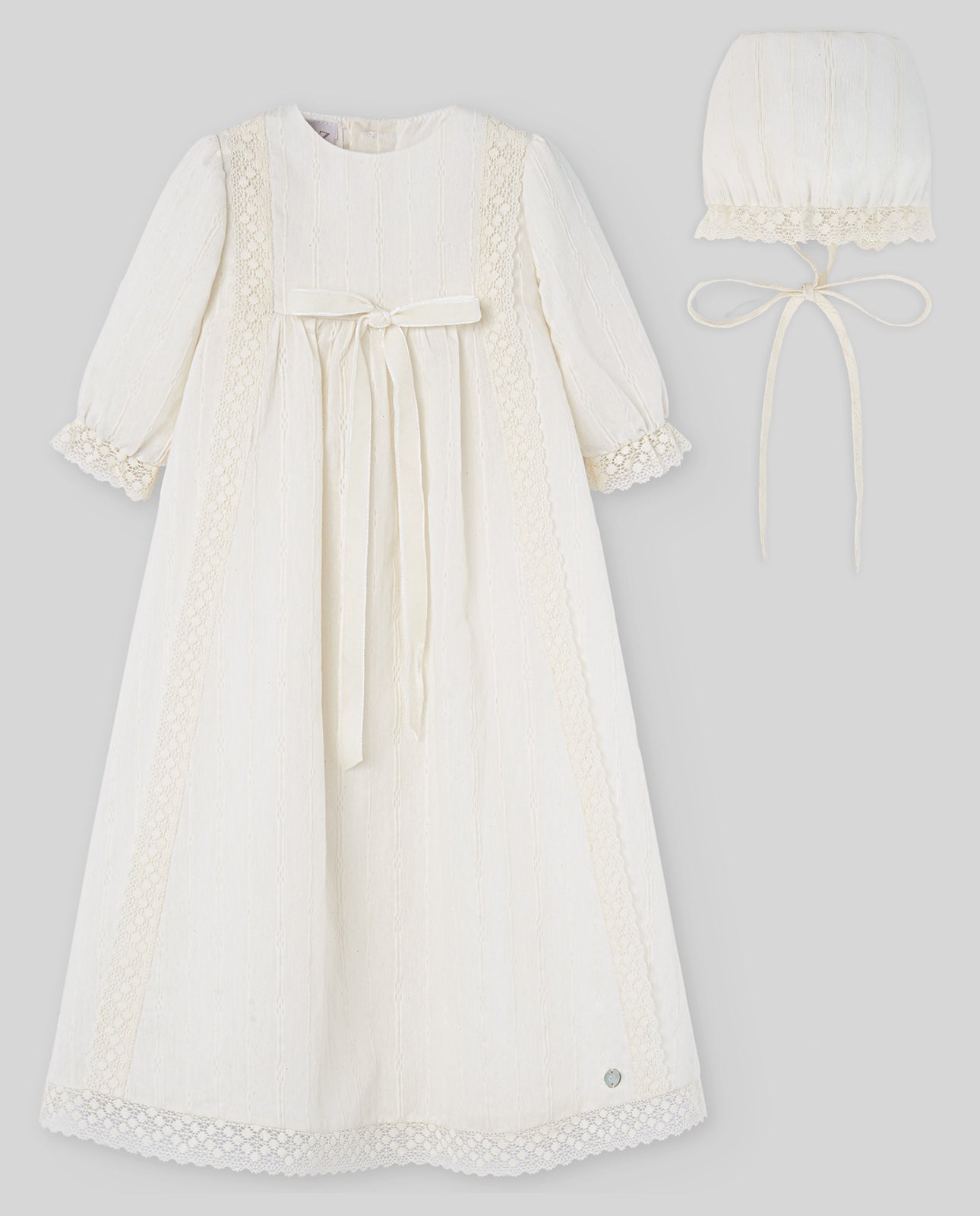 Set cuffia + vestito cerimonia "PAZ"