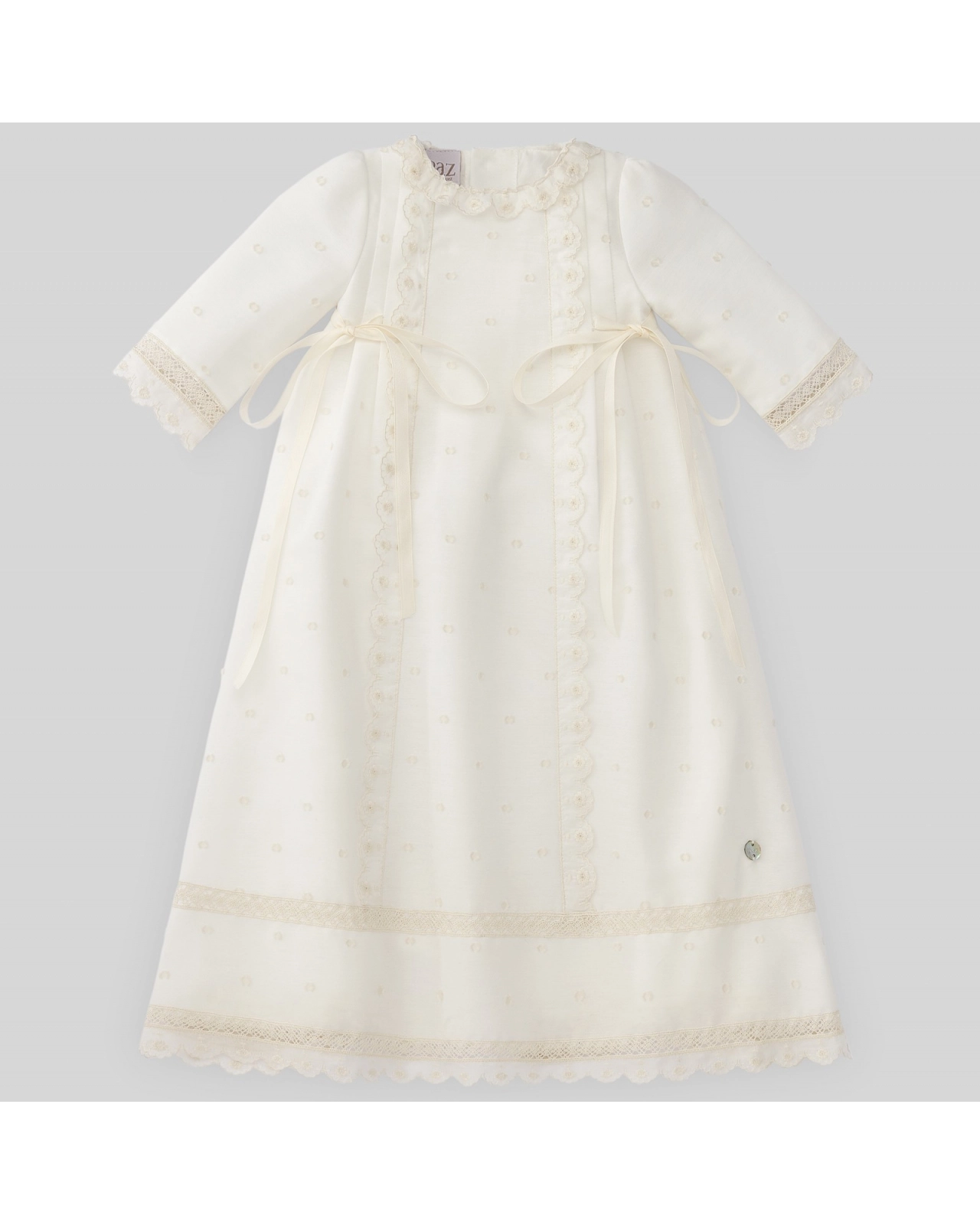 White baby girl gown for baptism and christening - PAZ Rodríguez